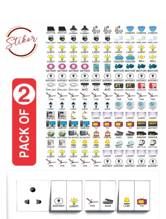 Switchboard Icon Stickers – 150+ Smart Labels for Every Appliance